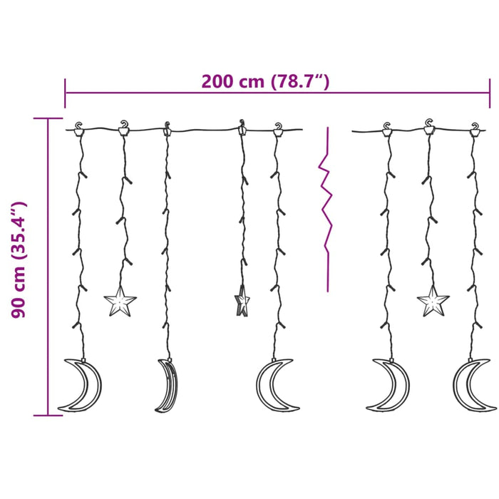 Luci Fatate a Stella e Luna a LED con Funzioni Variabili e Telecomando