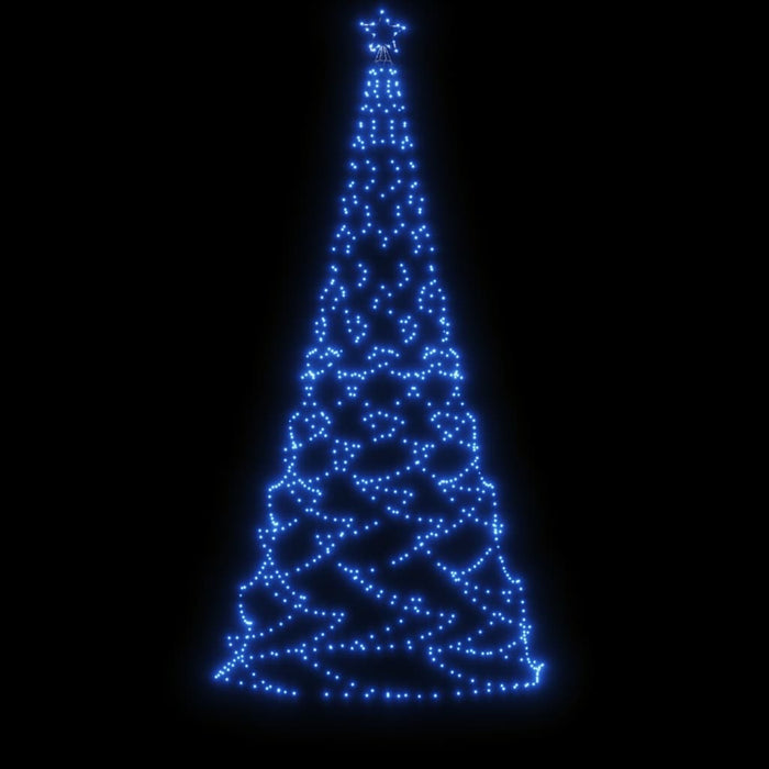 Albero di Natale con Palo in Metallo con LED Multicolore e Bianco, 3 m e 5 m