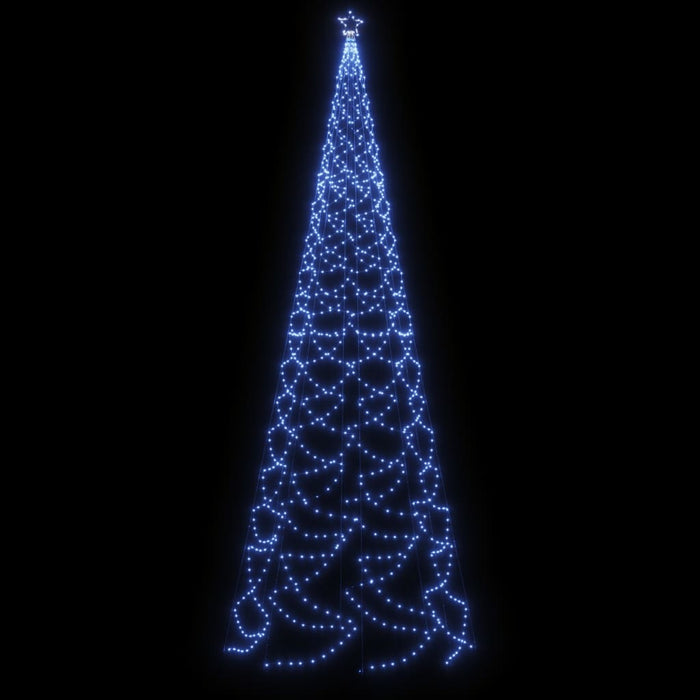 Albero di Natale con Palo in Metallo con LED Multicolore e Bianco, 3 m e 5 m