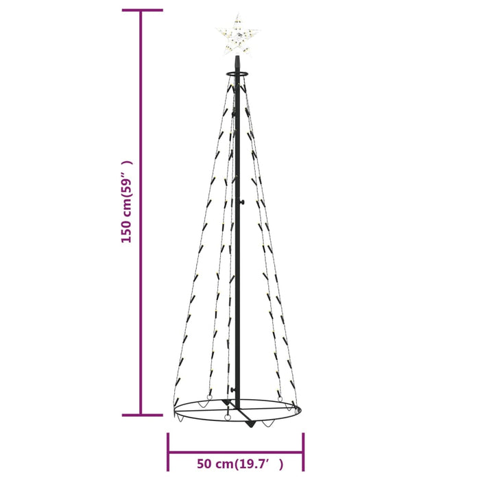 Albero di Natale a Cono con LED Bianco Caldo e Freddo