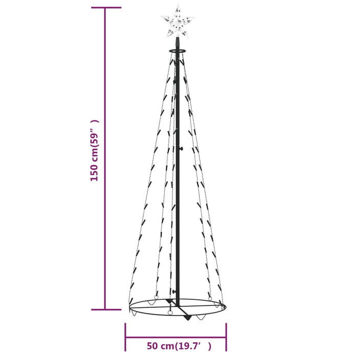 Albero di Natale a Cono con LED Bianco Caldo e Freddo