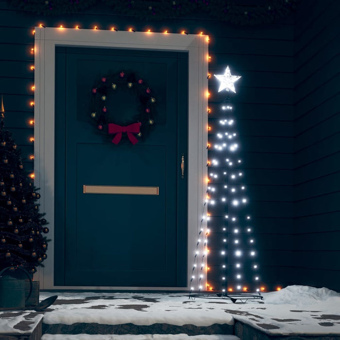 Albero di Natale a Cono con LED Bianco Caldo e Freddo