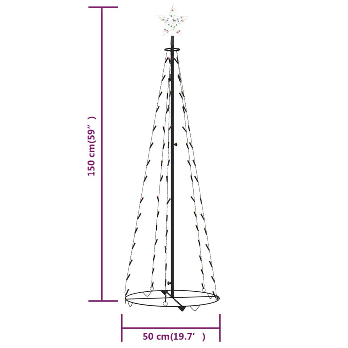 Albero di Natale a Cono Colorato con LED