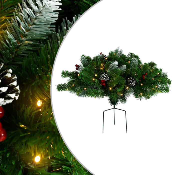 Alberi di Natale Artificiale per Viali 2 pz in PVC con LED