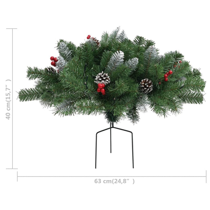 Alberi di Natale Artificiale per Viali 2 pz in PVC con LED