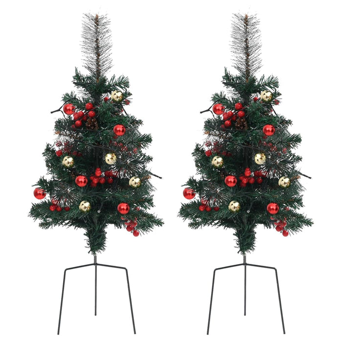 Alberi di Natale Artificiale per Viali 2 pz in PVC con LED