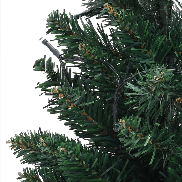 Albero di Natale Preilluminato con Palline Verde