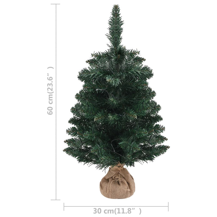 Albero di Natale Preilluminato con Palline Verde