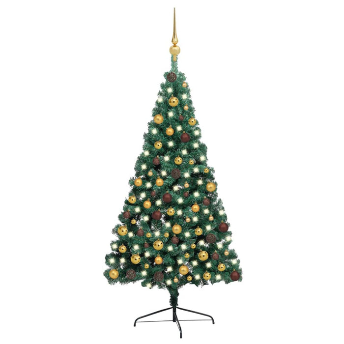 Set Albero Natale Artificiale con LED e Palline, Rami Variabili, Decorazione Natalizia