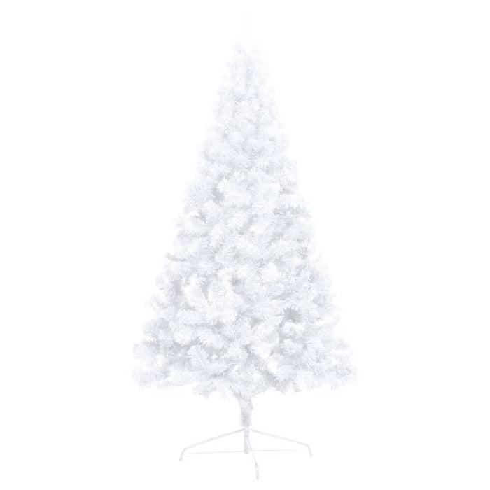 Set Albero Natale Artificiale a Metà LED con Palline Bianco