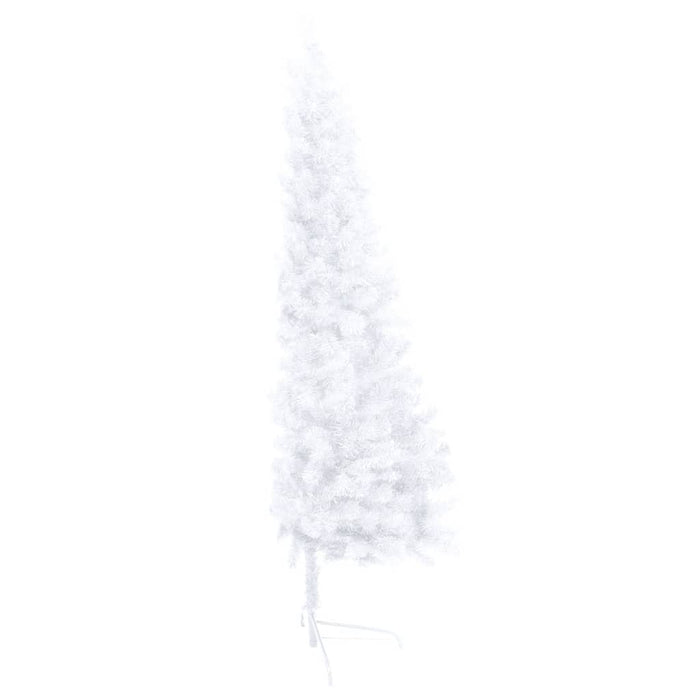 Set Albero Natale Artificiale a Metà LED con Palline Bianco