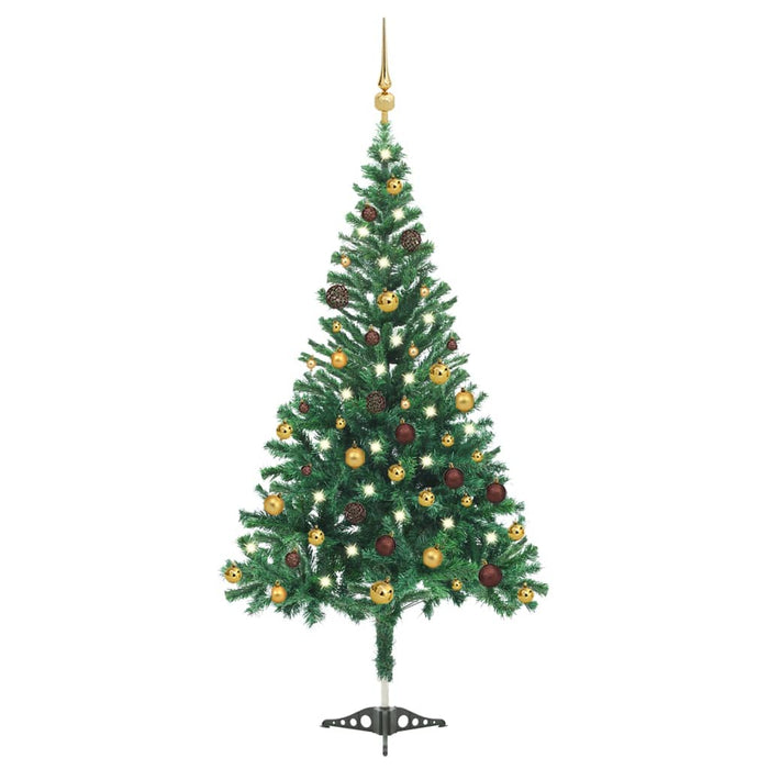 Albero di Natale Preilluminato con Palline 180-210 cm 564-910 Rami