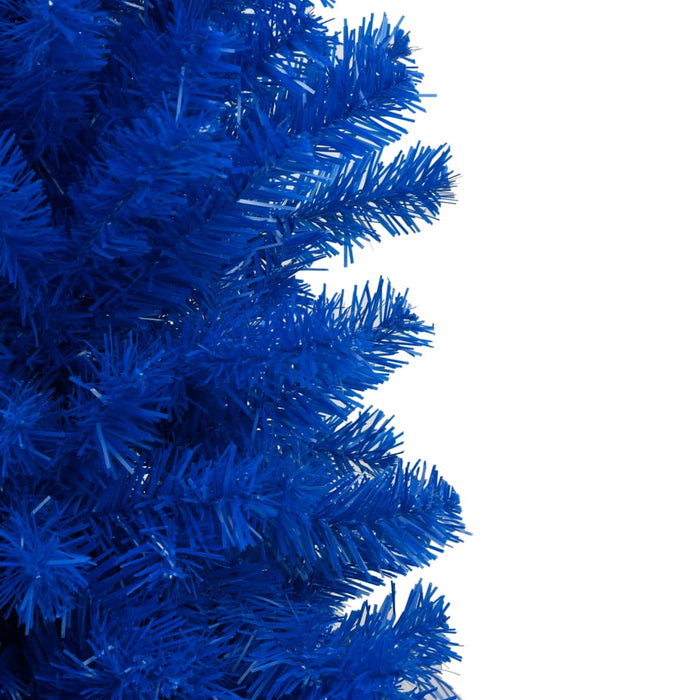 Albero di Natale Preilluminato con Palline Blu in PVC