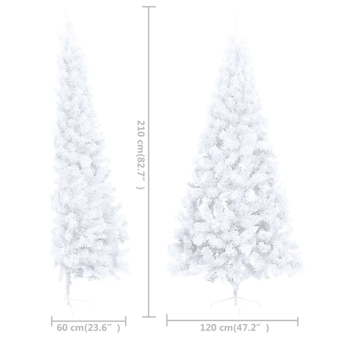 Albero di Natale a Metà Preilluminato con Palline