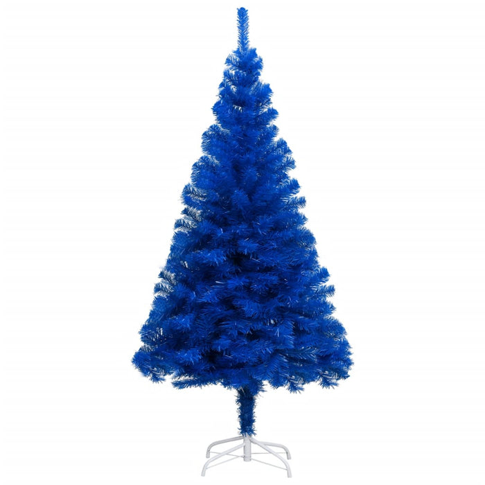 Albero di Natale Preilluminato con Palline Blu in PVC