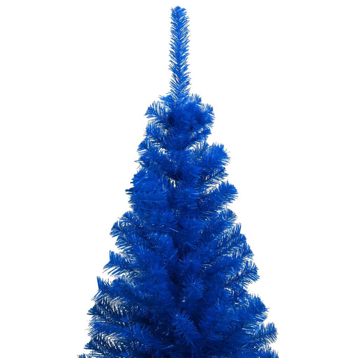 Albero di Natale Preilluminato con Palline Blu in PVC