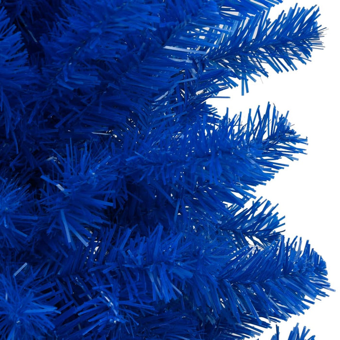 Albero di Natale Preilluminato con Palline Blu in PVC