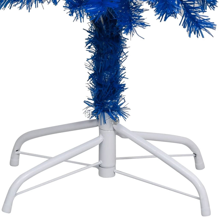 Albero di Natale Preilluminato con Palline Blu in PVC