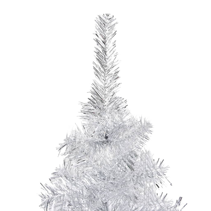 Albero di Natale Preilluminato con Palline Argento in PET