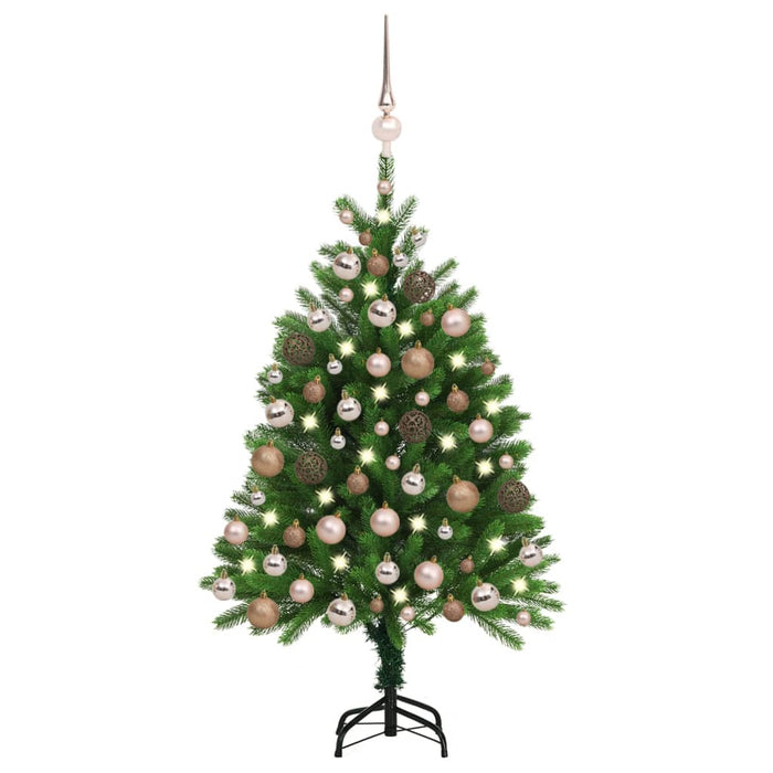 Albero di Natale Preilluminato con Palline Verde