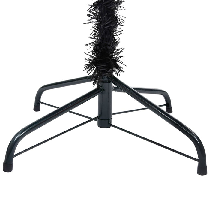 Albero di Natale Preilluminato con Palline Nero in PVC