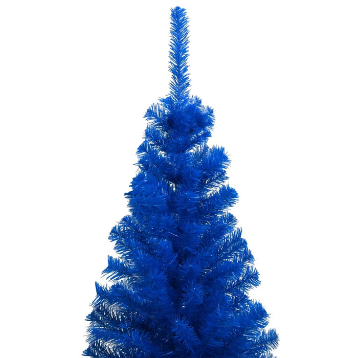 Albero di Natale Preilluminato con Palline Blu in PVC