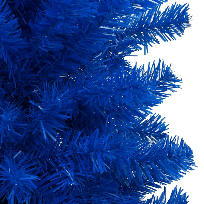 Albero di Natale Preilluminato con Palline Blu in PVC