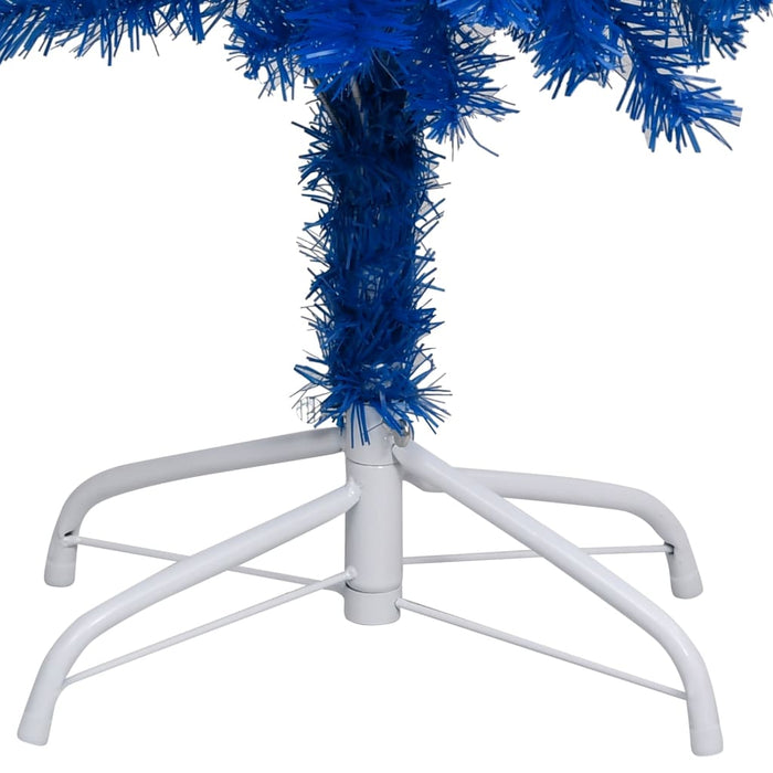 Albero di Natale Preilluminato con Palline Blu in PVC