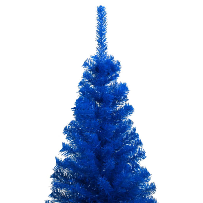 Albero di Natale Preilluminato con Palline Blu in PVC