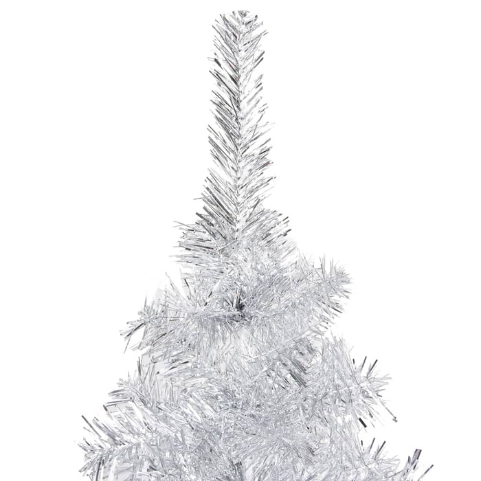 Albero di Natale Preilluminato con Palline Argento in PET