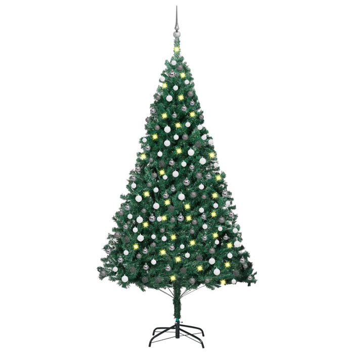 Albero di Natale Artificiale Preilluminato con Palline