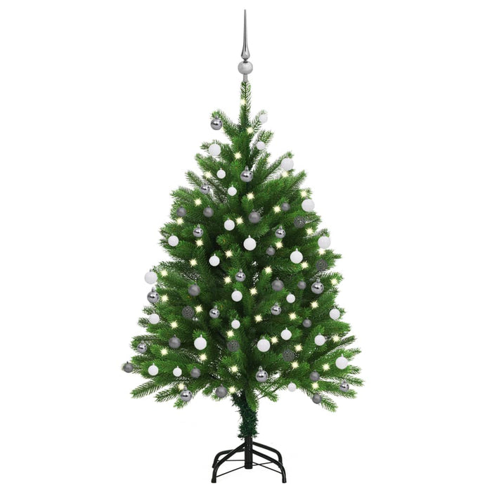 Albero di Natale Preilluminato con Palline Verde