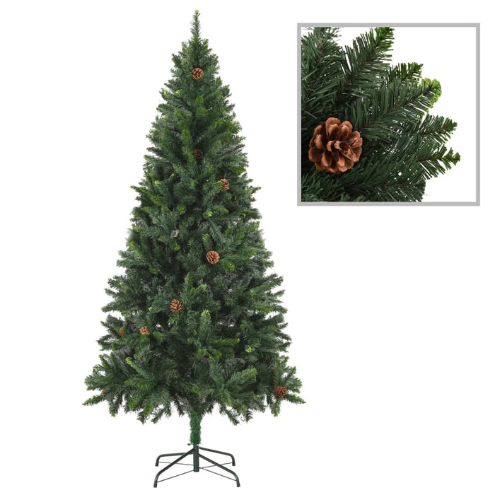 Albero di Natale Artificiale Preilluminato con Pigne