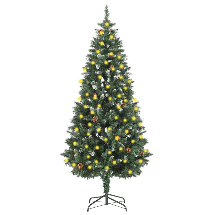 Albero di Natale Artificiale Preilluminato con Pigne