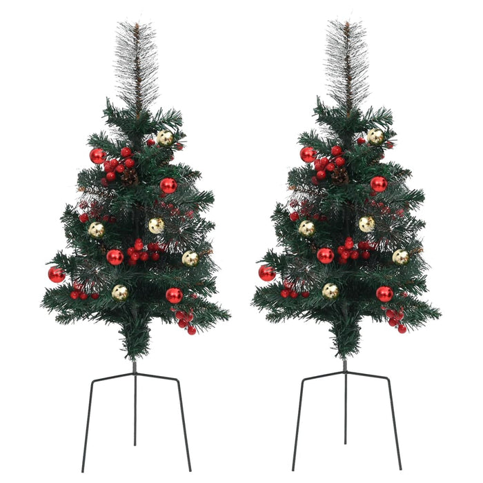 Alberi di Natale Artificiale per Viali 2 pz in PVC con LED