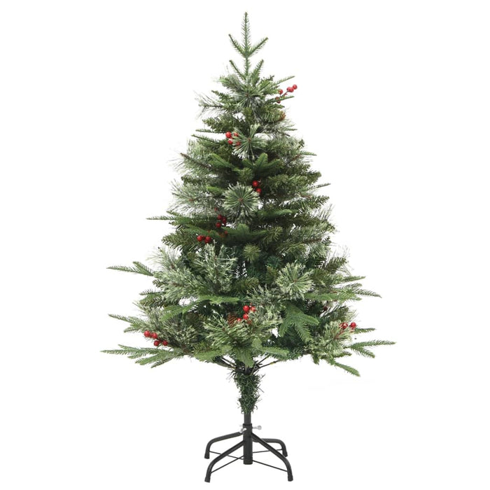 Albero di Natale Preilluminato con Pigne Verde in PVC e PE