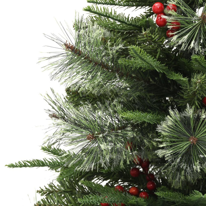 Albero di Natale Preilluminato con Pigne Verde in PVC e PE