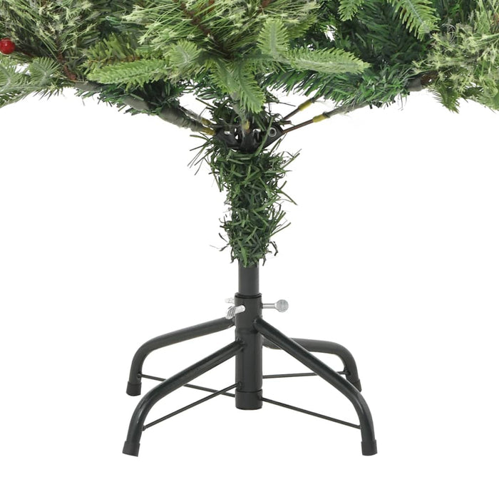 Albero di Natale Preilluminato con Pigne Verde in PVC e PE