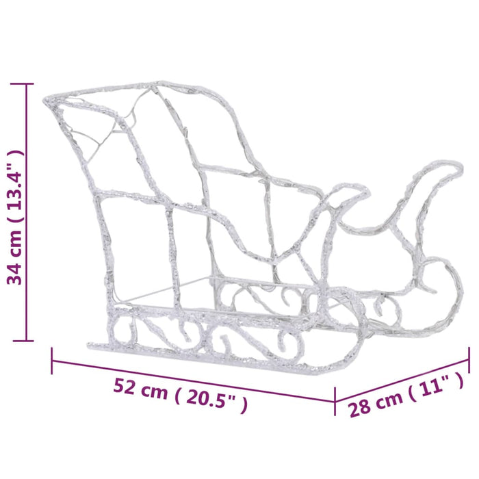 Decorazione Natalizia Renne e Slitta con LED Acrilico 320 Lumi