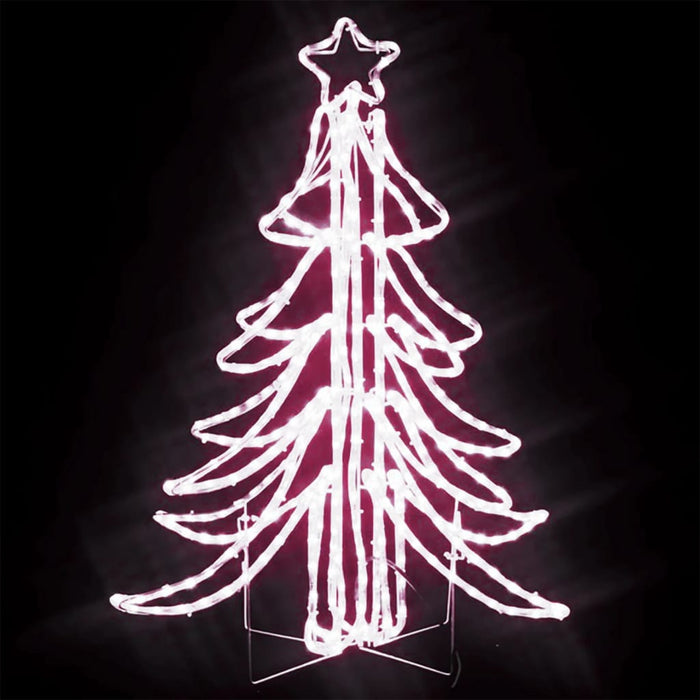 Figura Albero Natale Pieghevole con LED Bianco Caldo 87x87x93cm - Set di 2 e 3pz