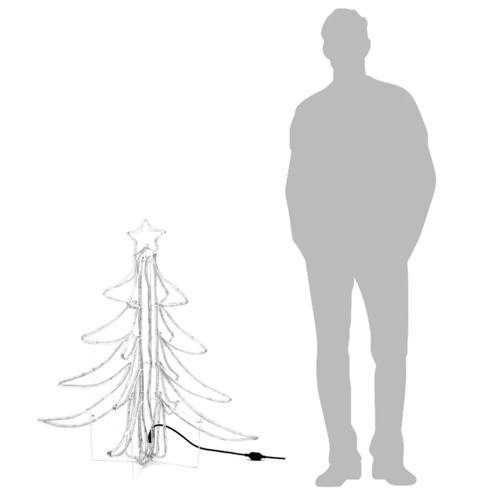 Figura Albero Natale Pieghevole con LED Bianco Caldo 87x87x93cm - Set di 2 e 3pz