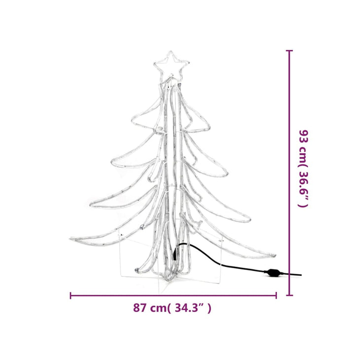 Figura Albero Natale Pieghevole con LED Bianco Caldo 87x87x93cm - Set di 2 e 3pz