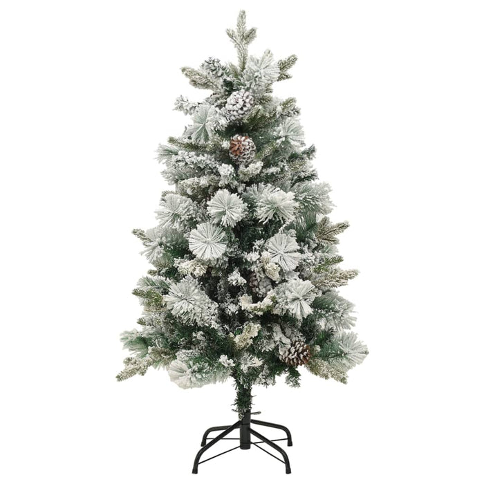 Albero di Natale Innevato Preilluminato Pigne in PVC e PE