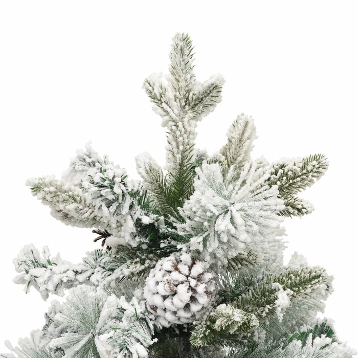 Albero di Natale Innevato Preilluminato Pigne in PVC e PE