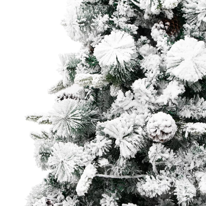 Albero di Natale Innevato Preilluminato Pigne in PVC e PE