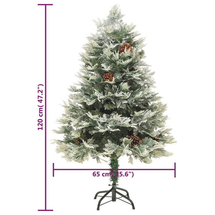 Albero di Natale Preilluminato con Pigne Verde in PVC e PE