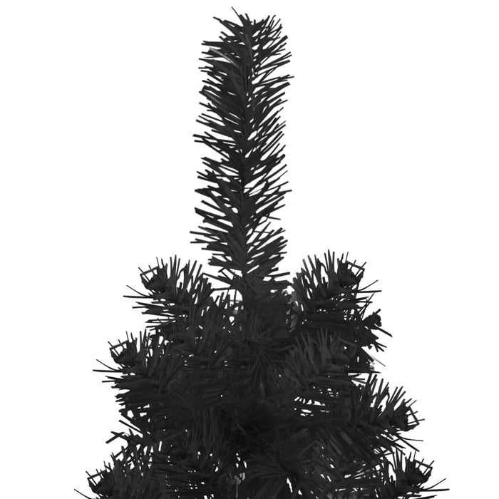 Albero di Natale Artificiale Sottile con Base Nero in PVC