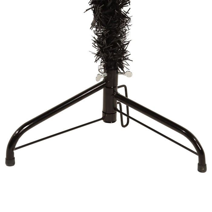 Albero di Natale Artificiale Sottile con Base Nero in PVC