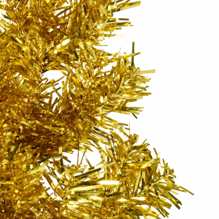 Albero di Natale Artificiale Sottile con Supporto Oro