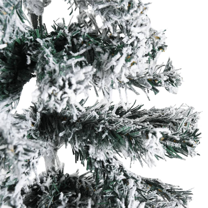 Albero Natale Artificiale Sottile a Metà Neve Fioccata